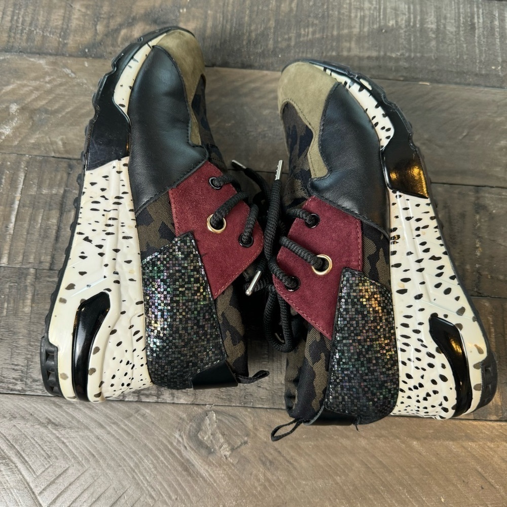 Steve Madden Cliff Camo Sneakers Olive Black Burgundy Size 7.5 - Picture 6 of 8